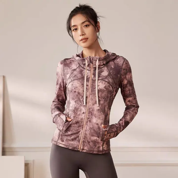 Women%20Sports%20Jacket%20Summer%20New%20Stretchable%20Tie%20Dye%20Sports%20Gym%20%5DWindcheater%20Long%20Sleeve%20Zip%20Up%20%7C%20Fitness%20Skinny%20Yoga%20&%20Casual%20Jackets%20%7C%20Women'S%20Wear%20-%20Image%202