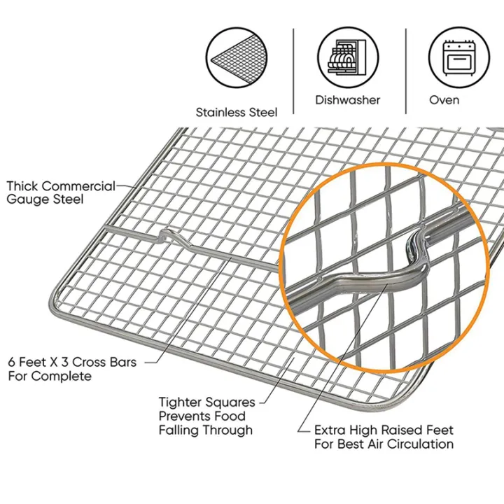 2X%20Cooling%20Rack%20and%20Baking%20Rack,%20Fits%20Quarter%20Sheet%20Pan,%20Stainless%20Steel,%20Wire%20Baking%20Cookie%20Bacon%20Racks%20for%20Oven%20-%20Image%202