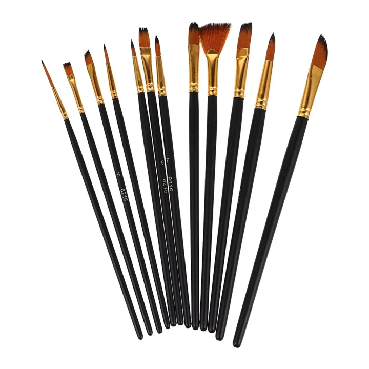 12Pcs/Set%20New%20Nylon%20Hair%20Painting%20Brush%20Set%20Acrylic%20Materials%20Watercolor%20Gouache%20Oil%20Painting%20Brush%20Short%20Wood%20Rod%20Multi-functional%20Drawing%20Supplies%20-%20Image%209