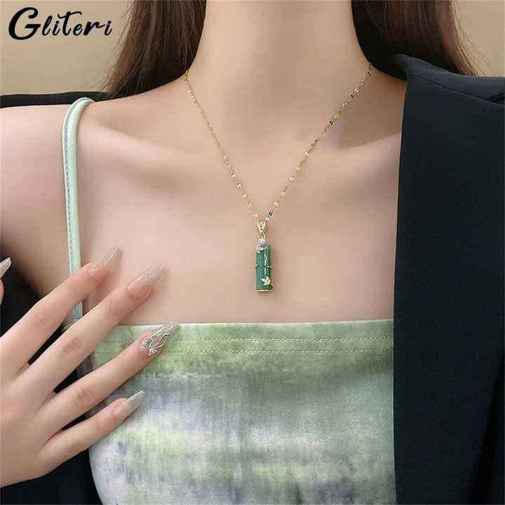 Hetian Jade Necklace Non Tarnish Fashion Women Accessories Jewelry