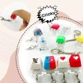 2pcs New Lighting Fidget Keychain Stress Relief Plastic Keyboard Pendant DIY Finger Toy Anti-Anxiety Keycap Bag Charm Party Gifts. 