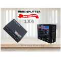 HDMI Splitter 1X4 4 Port Full HD Hub Repeater Amplifier v1.4 3D 1080p 1 in 4 out.. 