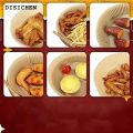 DISICHEN Fashion 50 Pcs Air Fryer Paper Liners Non-Stick Disposable Paper Tray for Air Fryer Cheesecake Air Fryer Accessories Baking PaperHats Caps. 