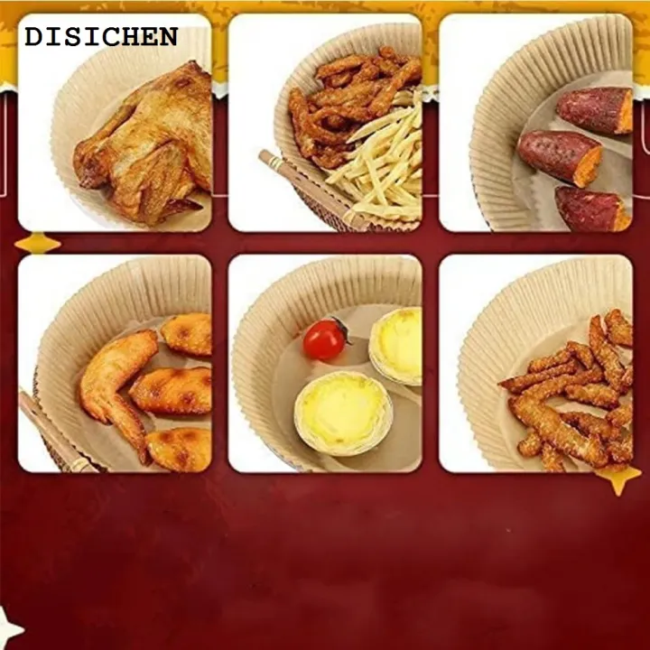 DISICHEN%20Fashion%2050%20Pcs%20Air%20Fryer%20Paper%20Liners%20Non-Stick%20Disposable%20Paper%20Tray%20for%20Air%20Fryer%20Cheesecake%20Air%20Fryer%20Accessories%20Baking%20PaperHats%20Caps%20-%20Image%205