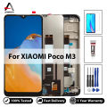 6.53" LCD For Xiaomi Poco M3 Display For Pocophone M3 M2010J19CG LCD Screen Touch Panel Digitizer  Assembly Replacement Part with Frame. 
