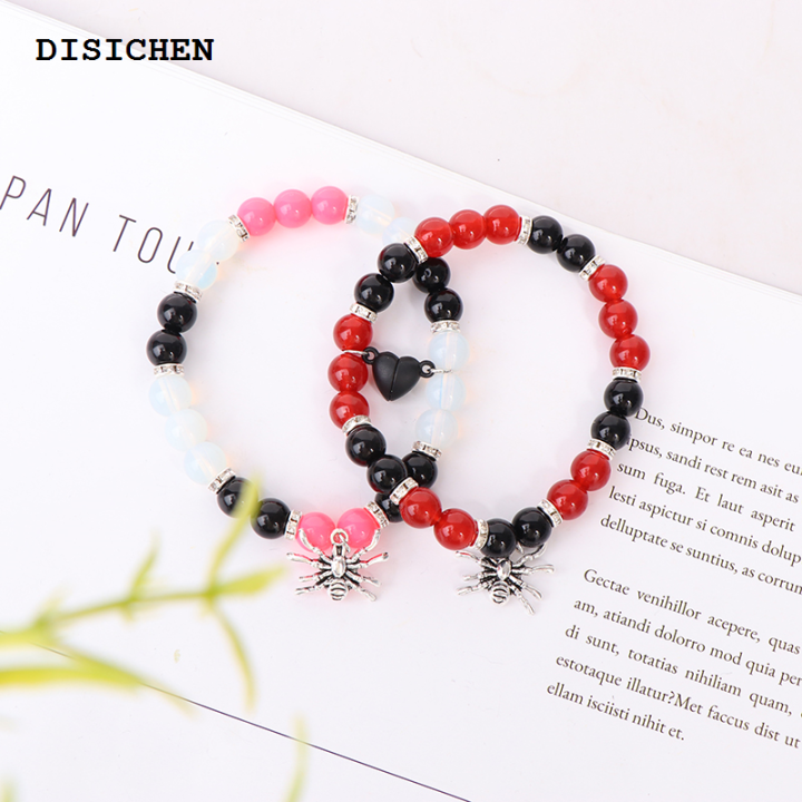 DISICHEN%20Portable%202Pcs/Set%20Gothic%20Spider%20Animal%20Beaded%20Bracelet%20Creative%20Heart%20Magnetic%20Matching%20Couple%20Bracelets%20For%20Women%20Men%20Y2K%20Jewelry%20-%20Image%207