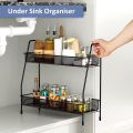 Spice Rack Organizer for Countertop 2 Tier Bathroom Shelf Desktop Makeup Organizer Small Storage Rack. 