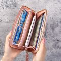 MRK3C Sales promotion Leather PU card holder wallet long ladies zipper fashion wallet handbag coin clip wallet. 