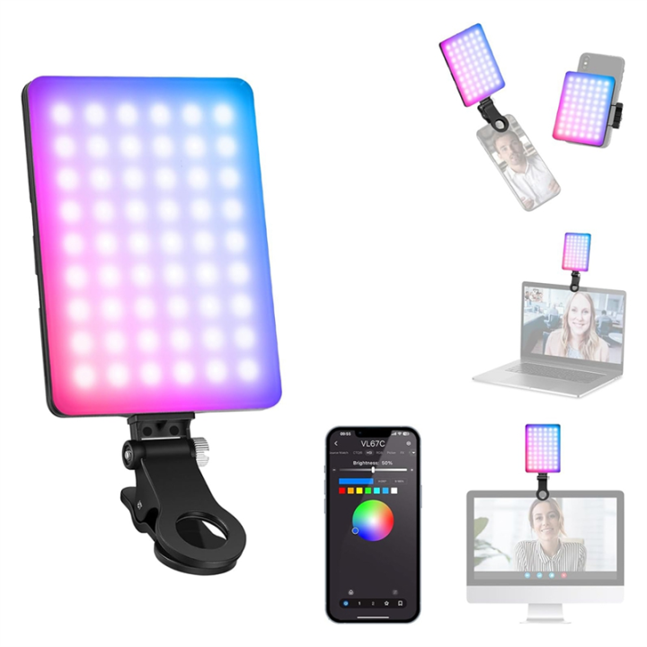OYPFXMI%20VL67C%20RGB%20Selfie%20Light%20with%20APP%20Control,%2094%20LED%20Camera%20Light,%20Portable%20Front%20&%20Back%20Phone%20Clip%20for%20Video%20Conference%20-%20Image%202