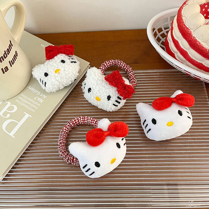 Sanrio%20Sweet%20Cute%20Plush%20Hello%20Kitty%20Elastic%20Hair%20Ties%20Cartoon%20Kawaii%20Barrettes%20Fashion%20Hair%20Accessories%20Hairpin%20For%20Girls%20Gift%20-%20Image%203