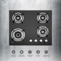 KAFF 4 Burner Built-In-Hobs | HBR Series 604A   | 60cm | Auto Electric Ignition | Black Tempered Glass (8 mm Thick). 
