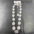 Women Western Chain Belt Concho Chain Adjustable Turquoise Metal Boho Waist Chain for Jeans or Dresses. 