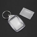 Clear Acrylic Plastic Blank Keyrings Insert Passport Photo Keychain Keyfob. 