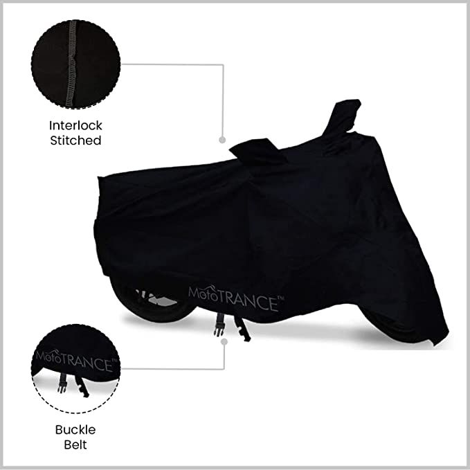Black Dust Proof Water Resistant Double Mirror Pocket Bike Body Cover For Bike And Scooter - Bike Covers |