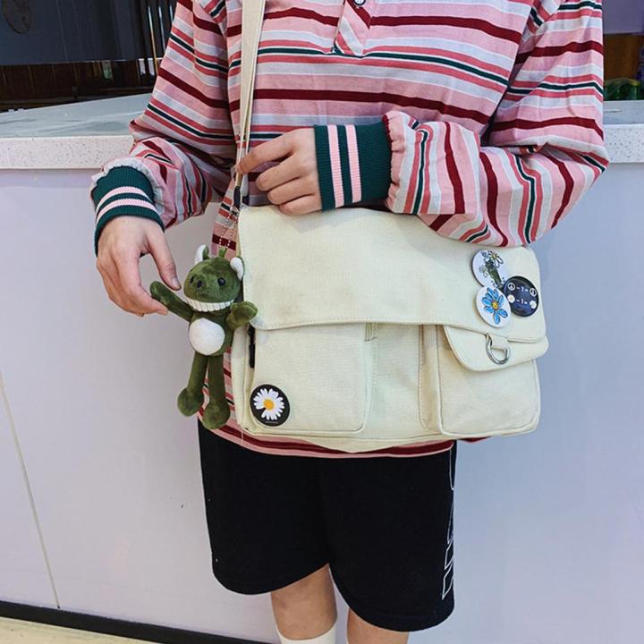 Bargain price 【Daily Necessities For Anyone Store】Fashion Handbag Casual Women Large Capacity Cloth Bucket Pouch Daisy Solid Canvas Waist Bag Cloth Bucket Pouch Shoulder Bags