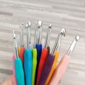 Crochet Hook Knitting Needle 1-9-12-14 Piece Set With Rubber Handle & Aluminum Body 2MM TO 10MM. 