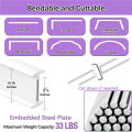 2X Flexible Bendable Ceiling Curtain Track, Ceiling Mount for Curtain Rail, Room Divider Ceiling Track 9.8FT. 