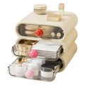 Three-Layer Drawer Storage Box Can Store Cosmetics Shelf Small Plastic Storage Box White. 