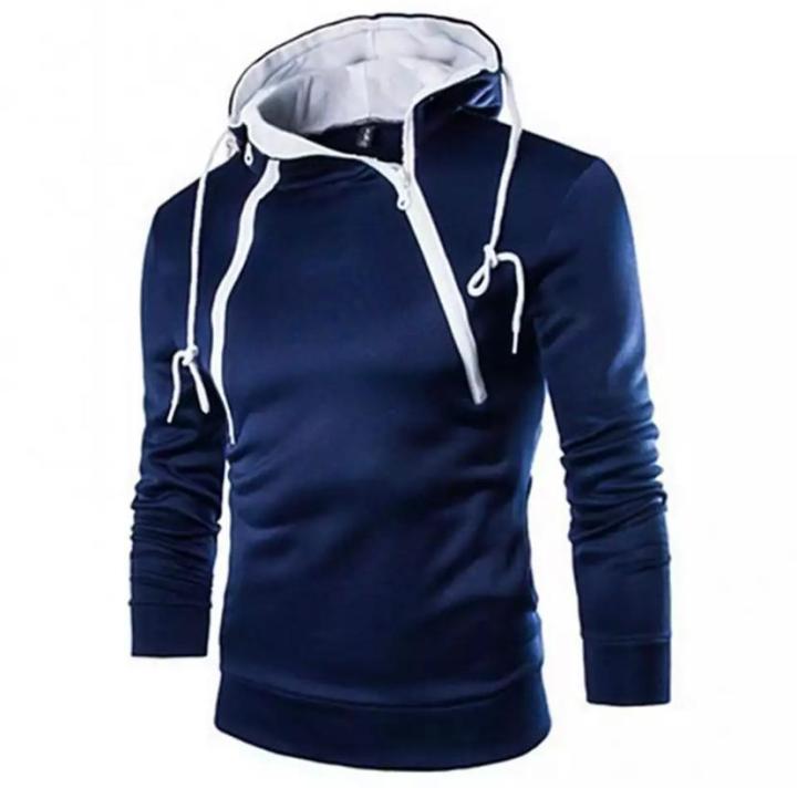 Double%20zipper%20Design%20Navy%20Blue%20%20Hoodie%20For%20Men%20-%20Image%203