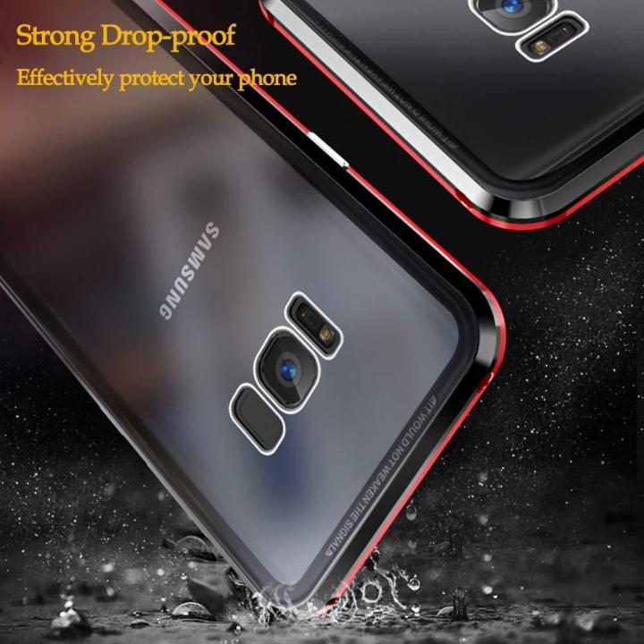 Samsung%20S8%20Plus%20Magnetic%20Ultra-thin%20Case%20Magnets%20Metal%20Frame%20Transparent%20Tempered%20Glass%20Back%20and%20360%20Degrees%20Fully%20Protective%20Cover%20-%20Image%204