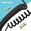3.5 mm to Male Flash PC Sync Cable, 14 Inch Coiled Cord with Screw Lock. 