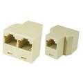 RJ45 CAT 5 CAT 6 LAN Network Ethernet Female to 2 x Female Plug Connector. 