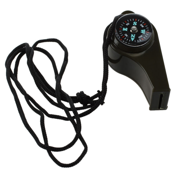 3 in 1 Survival Whistle with Compass Thermometer