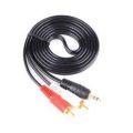 Best Quality 3.5 mm Stereo Audio Male To 2 RCA Male Cable 1.5 Meter. 