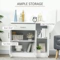 KAMAKHYA DECOR Modern design cabinet with three door and one drawer in white. 