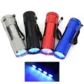 Waterproof Detection Light Invisible Ink Marker UV Torch 9 LED Flashlight Purple Light Ultra Violet. 