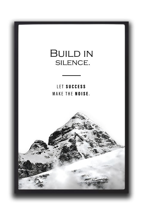 "Build%20in%20Silence%20Let%20Success%20Make%20the%20Noise"%20Mountain%20Framed%20Wall%20Art%20%7C%20One%20Piece%20Frame%20-%20Image%202