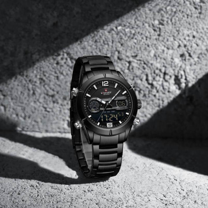 NaviForce%20NF9232%20Men's%20Multifunction%20Chronograph%20Day%20Date%20Display%20Stainless%20Steel%20Watch%20-%20Black%20-%20Image%204