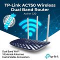 TP-Link Archer C20 AC750 High-Speed Dual Band 300 Mbps at 2.4 GHz and 433 Mbps at 5 GHz  Wireless Router With 1× 10/100 Mbps WAN Port, 4× 10/100 Mbps LAN Ports and 3 High-Gain Antennas. 