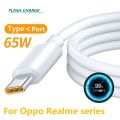 1-3Pcs Realme Original Type C Cable Phone 65w 80W 6.5A Super Fast Charge Super Dart Vooc Real Me 7 pro 8 8i 9pro 9i 6 X50 GT GT2. 