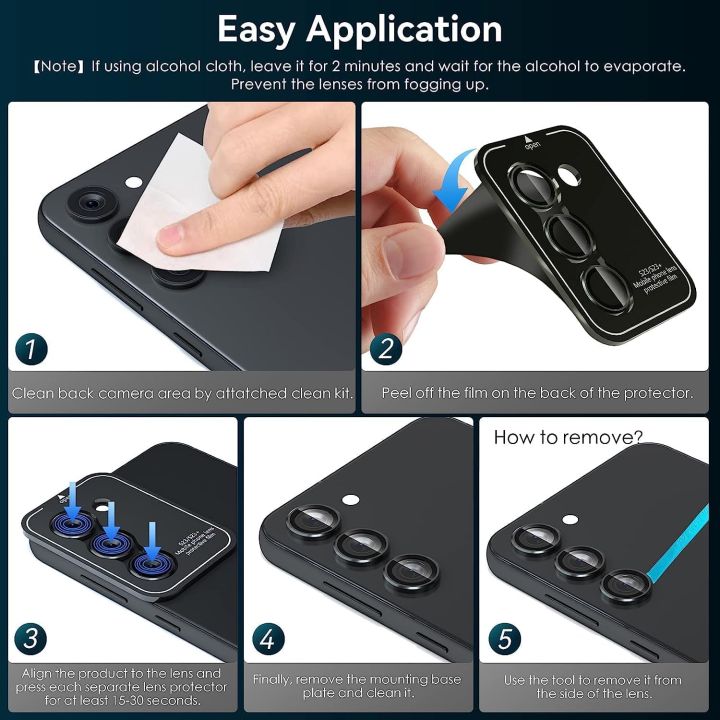 Camera%20Lens%20for%20Samsung%20Galaxy%20A16%205G%20%7C%209H%20Hardness,%20Full%20Coverage%20Camera%20Metal%20Ring%20Protector%20Ultra-Thin/Clear%20-%20Black%20-%20Image%203