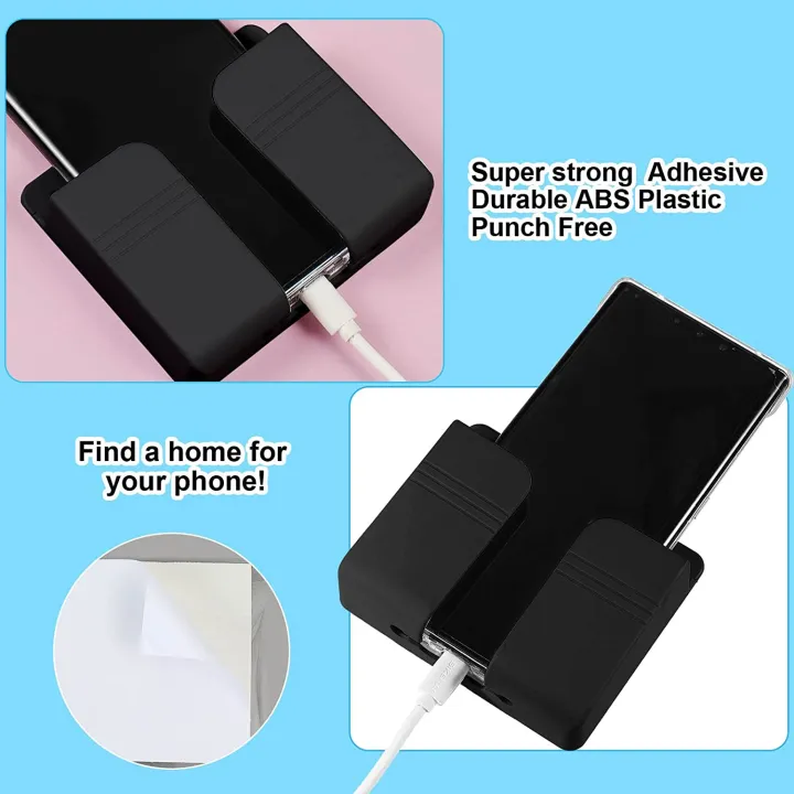 Wall%20Mount%C2%A0Adhesive%C2%A0Charging%20Phone%20Holder%20Storage%20Organizer%20Box%20-%20Black%20-%20Image%205