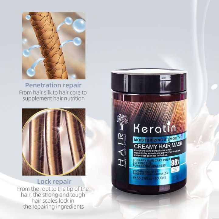 Keratin%20Moisturizing%20&%20Smooth%20Yellow%20Creamy%20Hair%20Mask%20Treatment%20Cream%201000ml%20-%20Image%203