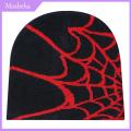 Mosbeha Dome Brimless Hat Spider Web Knitted Winter Hat Unisex Dome Cap for Cold Weather Cosplay Party Elastic Brimless Design with for Club. 