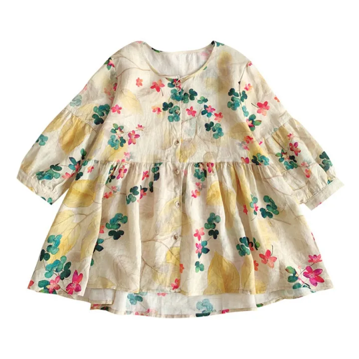 HOT%20Babydoll%20Shirt%20Women's%20Top%20Korean%20Style%20Loose%20Sweet%20Floral%20Mid-Sleeve%20Blouse%20-%20Image%204