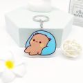 Acrylic Super Cute Couple Keychain Schoolbag Ornaments Sweet Animal Cute Cartoon Bubu Dudu Key Chain Kawaii Cartoon Bubu Dudu Panda Bear Keyring School Bag Accessories. 