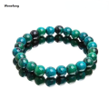 Wenefang KISMIS 1PC Malachite Stone Jewelry Women Men Crystal Green Gemstone Round Beads Stretch Fashion Bracelet. 