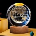 3D Crystal Ball lamp Night Light With Wooden Base Moon, Saturn, Galaxy, Lady , Solar system. 