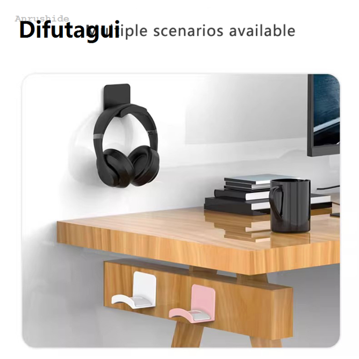 Difutagui%20New%20Anrushide%20Universal%20Headphone%20Stand%20Gaming%20Controller%20Holder%20Headset%20Display%20Profesional%20Rack%20Under%20Desk%20Hanger%20Hook%20For%20Earphone%20Wall%20Mount%20Gaming%20-%20Image%205