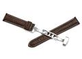 20Mm Calf Leather Strap Tan Stitched Replacement Watch Band Metal Deployant - Brown 20. 