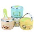 Smart Bento Lunch Box With Double Compartments And Built-In Spoon. 