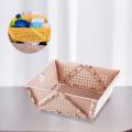 Folding Basket Collapsible Crates Cute Gifts Container Rectangle Bin Fruit Vegetable Holder Foldable Drain Basket for Kitchen,Bedroom. 