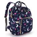 Unicorn Printed Multifunction Waterproof Diaper Backpack. 
