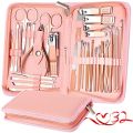 Manicure Set Pedicure Kit Womens Nail Clippers Set 32 in 1 Professional Grooming Care Tools Nail Kit. 