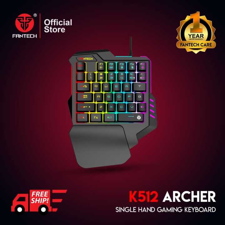 Fantech Archer K512 Rgb Backlights One-Hand Ergonomic Gaming Keyboard