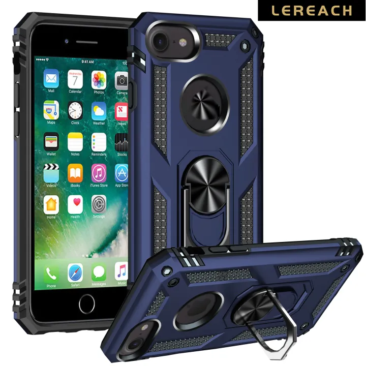 Lereach%20For%20iPhone%207%20Plus%20Mobile%20Phone%20Case%20TPU+PC%20Hard%20Ring%20Car%20Ring%20Bracket%20Shockproof%20Back%20Cover%20-%20Image%202